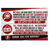 All Items sold AS-IS