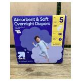 Up & Up Size 5 Overnight Diapers, 50 Count