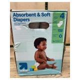 Up & up Size 4 Diapers, 132 Count Box