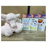 Pink Plush Elephant & Baby Grin Sticker Set