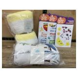 Baby Blanket Lot, Grin Stickers, Cloud Island