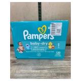 Pampers Baby-Dry Diapers 120 Count Size 1
