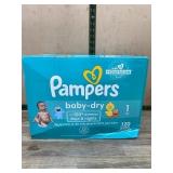 Pampers Baby-Dry Diapers, Size 1, 120 Count