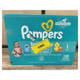 Pampers Baby-Dry Diapers, Size 1, 120 Count