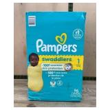 Pampers Swaddlers Size 1 Diapers, 96 Count