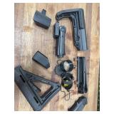 AR-15 Accessories Lot: Stocks, Grips, Sights