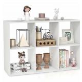6-Cube White Storage Organizer Shelf Unit