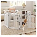 8-Panel Tall Plastic Dog Fence with Door