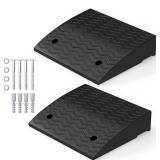 2 Black Rubber Curb Ramps