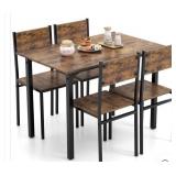 5-Piece Wood and Metal Dining Set