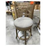Wood Bar Stool with Cross Back and Upholstered Sea