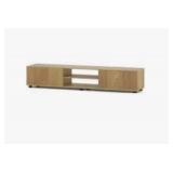 Wood Veneer TV Stand with Open Shelving