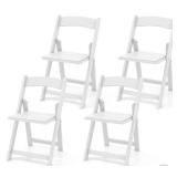 4 White Folding Chairs