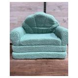 Green Kids Foam Fold-Out Sofa Chair