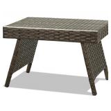 Resin Wicker Rectangular Patio Side Table