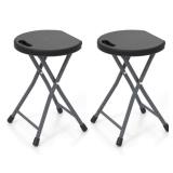 2 Folding Plastic and Metal Stools