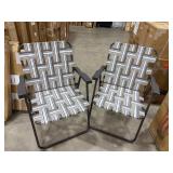 Metal Frame Patio Chairs with Webbing