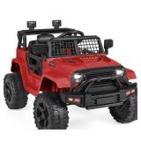 Red Ride-On Toy Car With Headlights