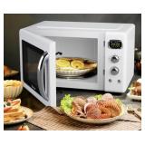 White .9 cu ft Retro Microwave