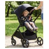 Foldable Black Baby Stroller with Canopy