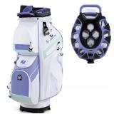 Ultimate 14-Way Golf Cart Bag White and Purple