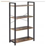Metal and Wood 4 Tier Open Bookshelf