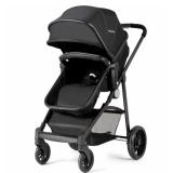 2 in 1 Black Stroller with Canopy