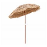 Costway 6-ft Natural Beach Umbrella