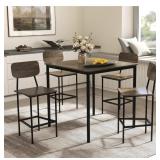 Wood and Metal Counter Height Table Set, 5pc