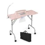 Portable Manicure Table with Fan and Lamp