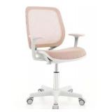 Mesh Office Chair with Rolling Base, Pink