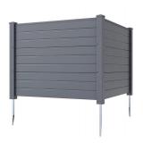 Metal Raised Planter Box with Gray Panels
