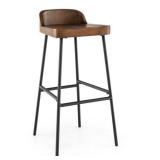 2 Wood and Metal Bar Stools