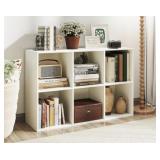 6 Cube White Book Storage Shelf Organizer