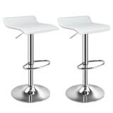 White Adjustable Swivel Bar Stools