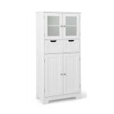 White Tall Bathroom Storage Cabinet Kit