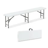Folding Plastic Bench With Metal Legs