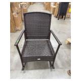 PatioJoy Brown Wicker Rocking Chair