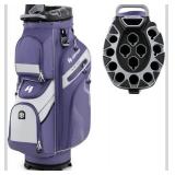 Purple Golf Cart Bag with 14-Way Divider Top