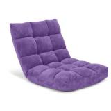 Purple Adjustable Floor Chair With Cushion
