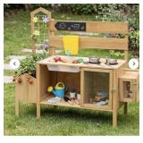 Wooden Outdoor Play Kitchen With Accessories