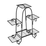 Black Metal Tiered Plant Stand Shelf Unit
