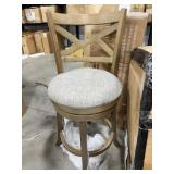 Wood Bar Stool with Cross Back and Swivel Seat