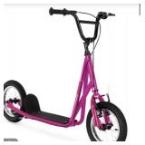 Pink Kick Scooter with Handlebars and Foot Deck