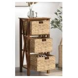 3-Drawer Seagrass Storage Cabinet