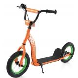 Orange Kick Scooter with Green Wheels