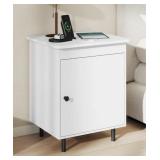 Mid Century White Night Stand End Table