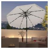 9.3 Foot Solar Patio Umbrella With Scalloped Edge