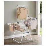 Folding Clothes Drying Rack grey Metal