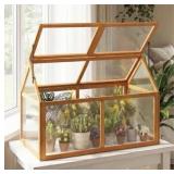 Wood Cold Frame Greenhouse With Adjustable Roof